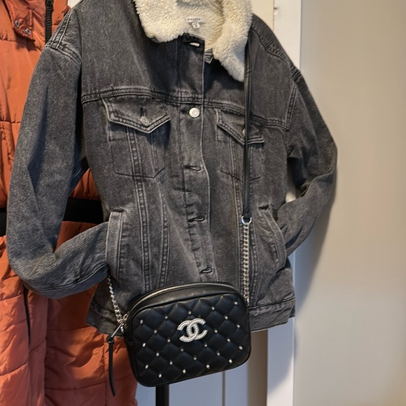 NWT Black Rebecca Minkoff diamond quilt silver studded top zip crossbody bag - Picture 2 of 14